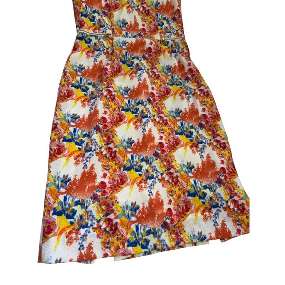 Antonio Melani Floral Print Cap Sleeve Dress With Zipper Accents Size 2 - Picture 5 of 14